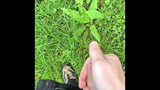 Fondling and Marking my territory in the forest. Lots of pee!