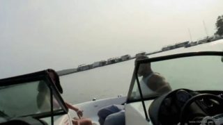 Tiffany merlot is fucked hard on a running motor boat