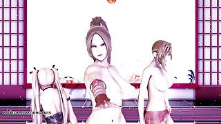 Naked dance DOA Mai Shiranui Marie Rose Misaki