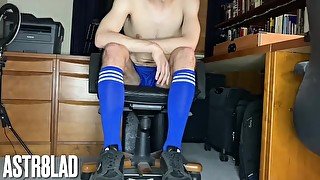 FootyLad S1E1 - Straight Lad Shows Off Trainers, Short, Socks, Feet and His Big White Cock [Teaser]