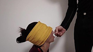 Blindfolded lollipop taste test. I ate sweets, dick and cum in one meal  GUESS THE TASTE GAME