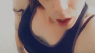 TRANSSEXUAL Carmen Melatonin drains herself after the gym