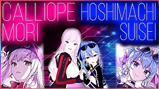 Hololive - Calliope Mori & Hoshimachi Suisei HD Hentai  変態 (R-18 Koikatsu MMD Anime Vtuber Waifu)