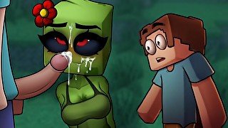 Hornycraft Shy Creeper Suck the CUM Out of STEVE Game Gallery