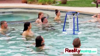 Pool sex game with swingers ends fucking