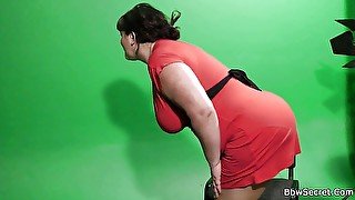 Doing a hot fattie right in the video studio