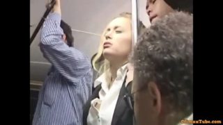 Blonde groped to orgasm on bus