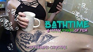 Horny Stoner GF Wants to Relax & Take a Bath suction dildo exclusive ride