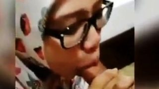 SandpDecent - Tudung Virgin Uni Student Nerd Cum on Face