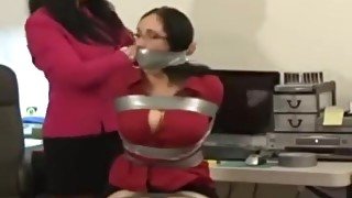 sexy women wrap gagged in the chair by Gina Rae Michaels