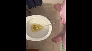 Pissing in the toilet