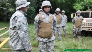 Army troop assfuck outdoors during training