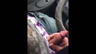 Boyfriend sucking my cock in car