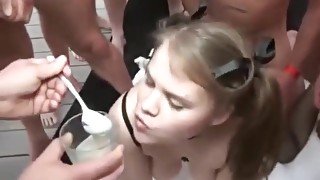 Cum Feeding A Hungry college girl