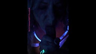 Blacklight Cum Eating Zombie Mature Milf ASMR POV Blowjob With Throatpie!