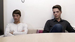 Teen twinks enjoying savage sex in a threesome movie