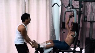 Asian Boy Idol Tickled On The Gym