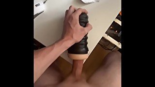 Anal toy on desk fun