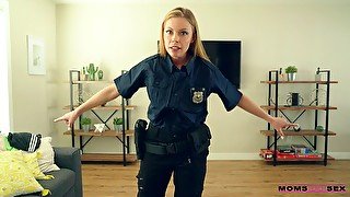 Shaved pussy officer Britney Amber gets fucked by a big dick man