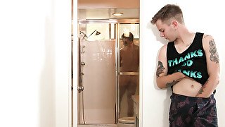 Family Dick Update - Spying On Stepdad In The Shower - NextdoorTaboo