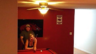 fucked friends wife on their pool table