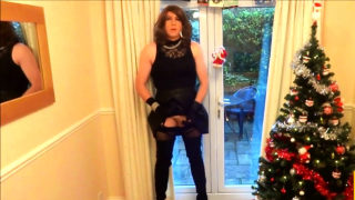 Alison in Thigh Boots - Wanking under the christmas tree