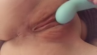 Gentle real orgasm while toying my fresh shaved pussy