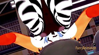 Furry Hentai - Zebra & Fox Yiff Extended Version