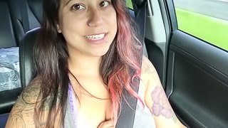 Dirty talking in the car. Can you make me cum while I'm driving?