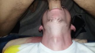 Stuffing chubbing cock down my boys throat