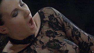 Male fingers and fucks wet twat of submissive wife