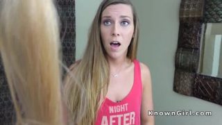 Good-looking trimmed teenage slut in a genuine hard core video