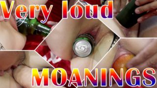 Compilation of loud moaning and huge object insertion fuck