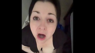 Thick white slut takes dick and swallows cum