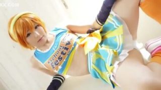 Attractive small titted Japanese lady perfroming an amazing cosplay porn video