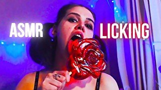 ASMR LICKING A LOLLIPOP WITH HONEY