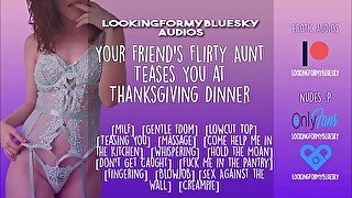 ASMR  Your Friend's Busty Aunt Sucks and Fucks You at Thanksgiving Dinner