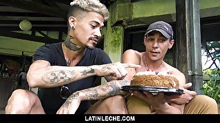 Five Latino Studs Fuck At A Birthday Party