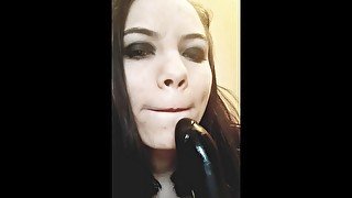 Suck black dick dildo and penetration