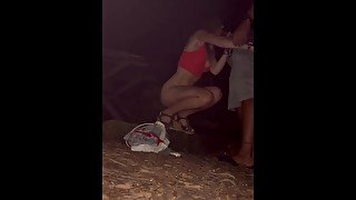 Blonde Scandinavian Being Fucked In The Woods At Night