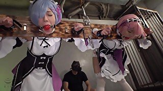 Two Japanese Girl Cosplay Bondage