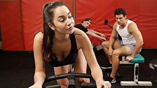 Exciting sporty babe with good big boobs Karlee Grey fucked in the gym