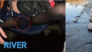 cute trapCrossdresser [Part 10] Cute girl peeed on the river♡ Japanese Hentai Colleplayer