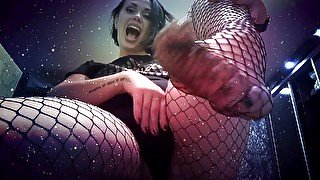 You are weak for my feet in fishnets JOI