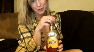 Seductive blonde camgirl fulfills her wild desire for cock