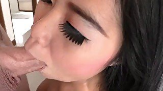 Big tits Thai girl blows and fucks my dick