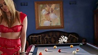 Solo on a pool table with Mia Lelani