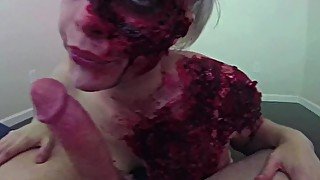 Horny zombie gets her fill of cock and jizz