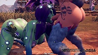 Gameplay - breeders of the nephelym - Risu Milking, Blowjob, POV