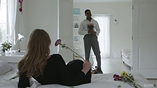 Big black dong invades tight teen anus of lovely babe Daisy Stone